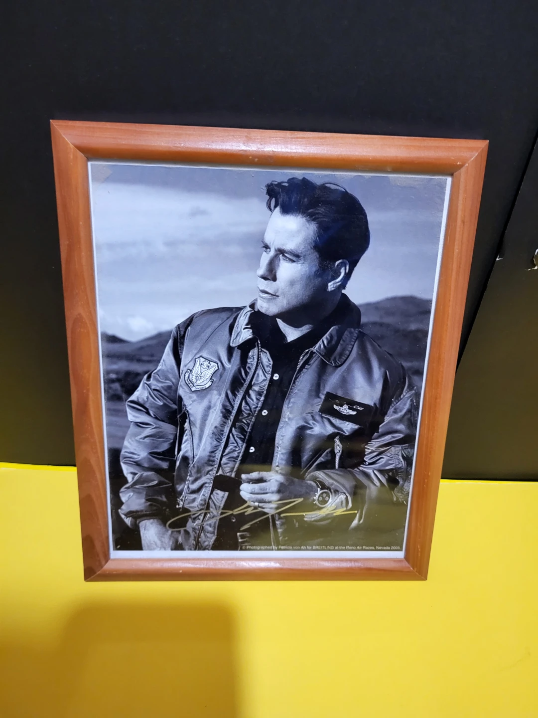 Framed John Travolta "Top Gun" Style Photo with Signature