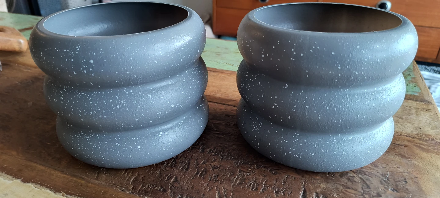 Set of 2 Grey Speckled Planters - photo 2