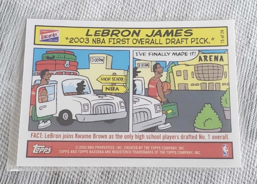 2003-2004 Topps bazooka comic Lebron James rookie