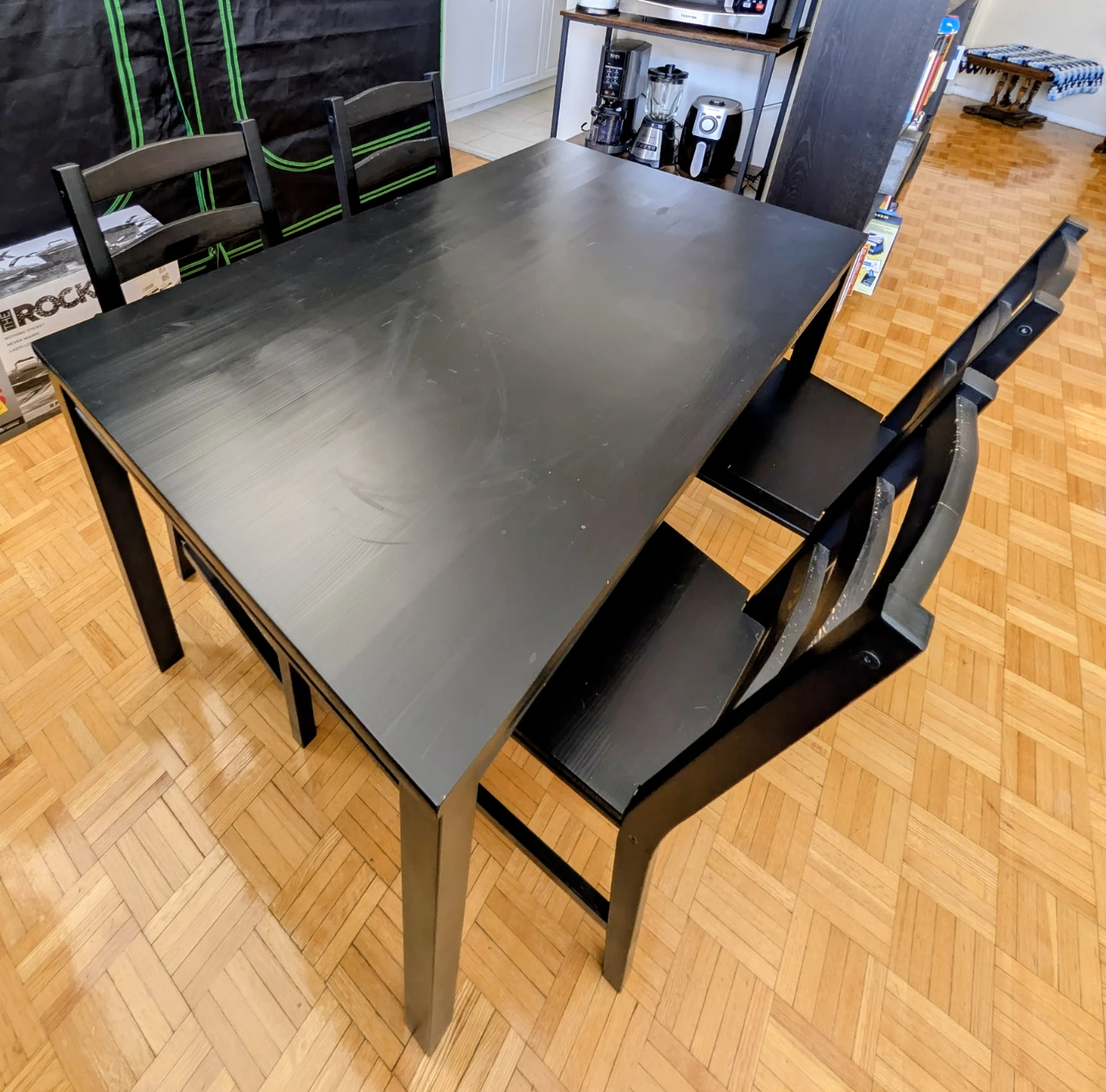 Black Dining Table with 4 Chairs - photo 2