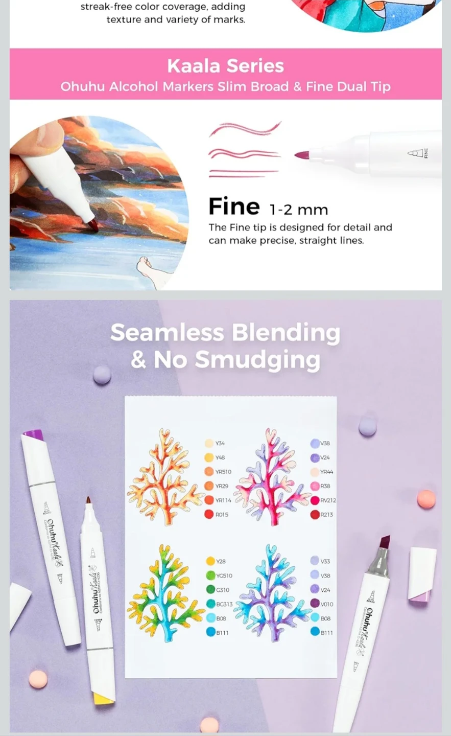 Ohuhu Kaala Series Art Markers - 60 Pack - Illustration Tones - photo 4