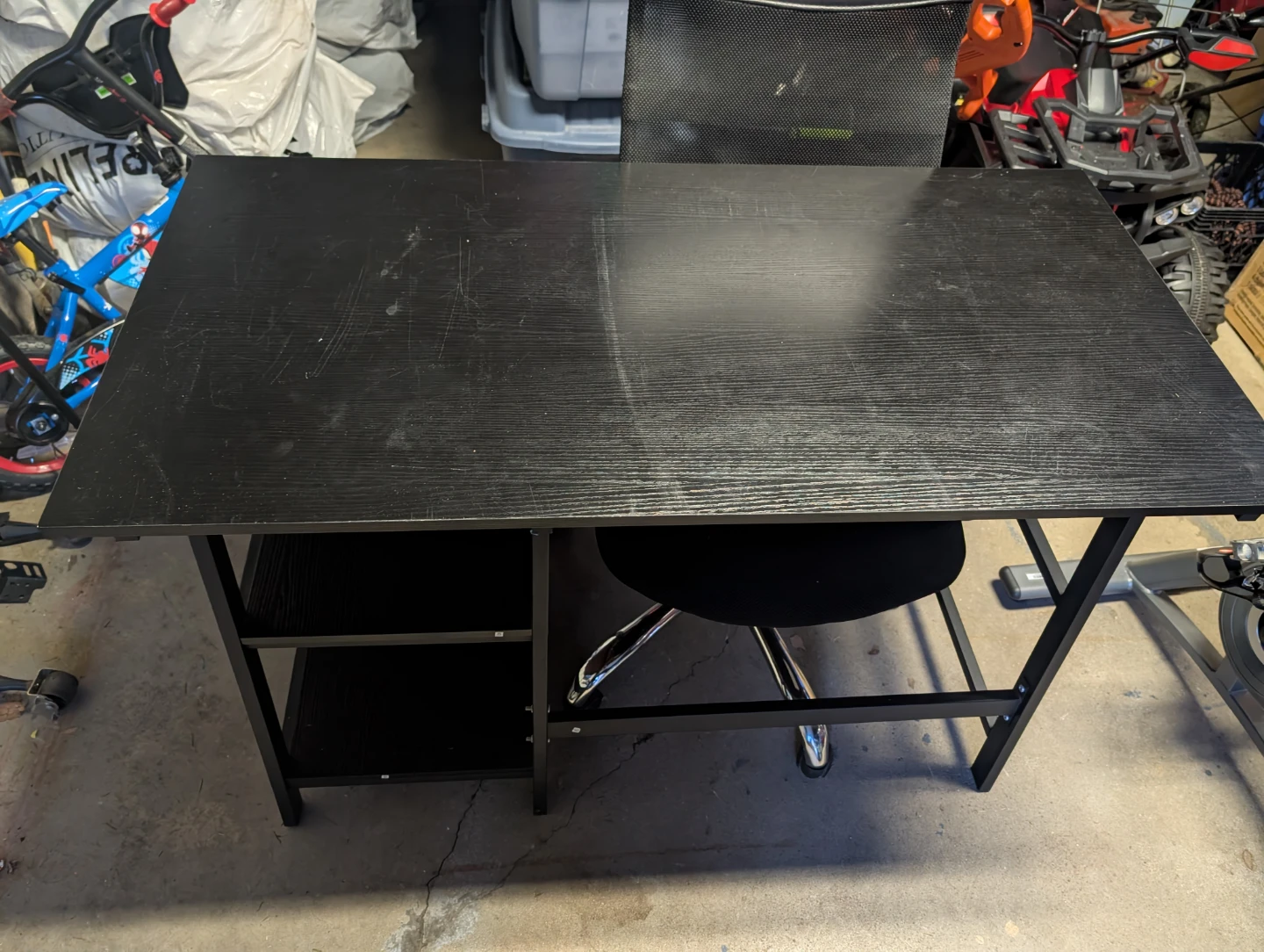 Black Computer Desk with Shelves - photo 2