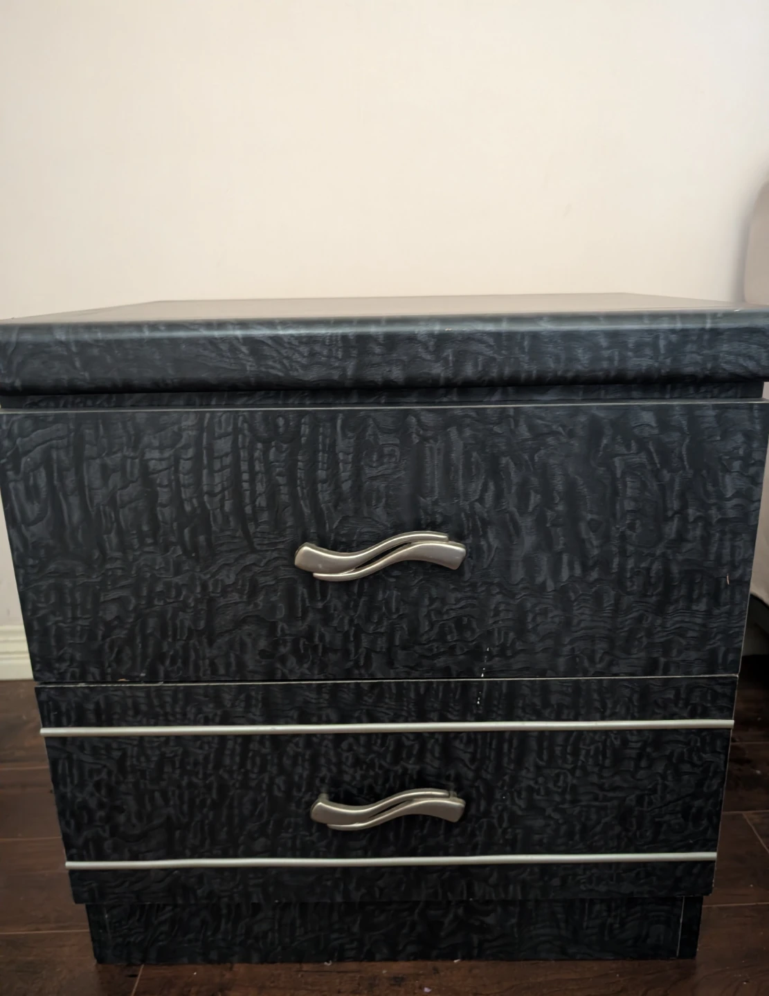 Set of Two Matching Black Nightstands