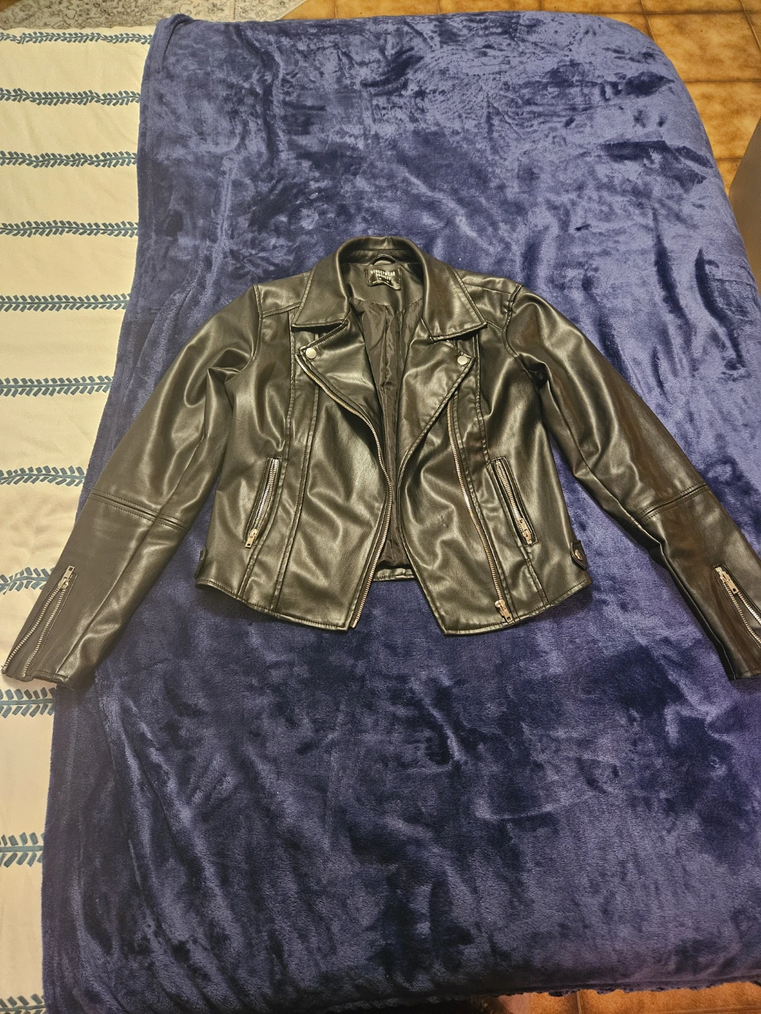 Black Faux Leather Moto Jacket
