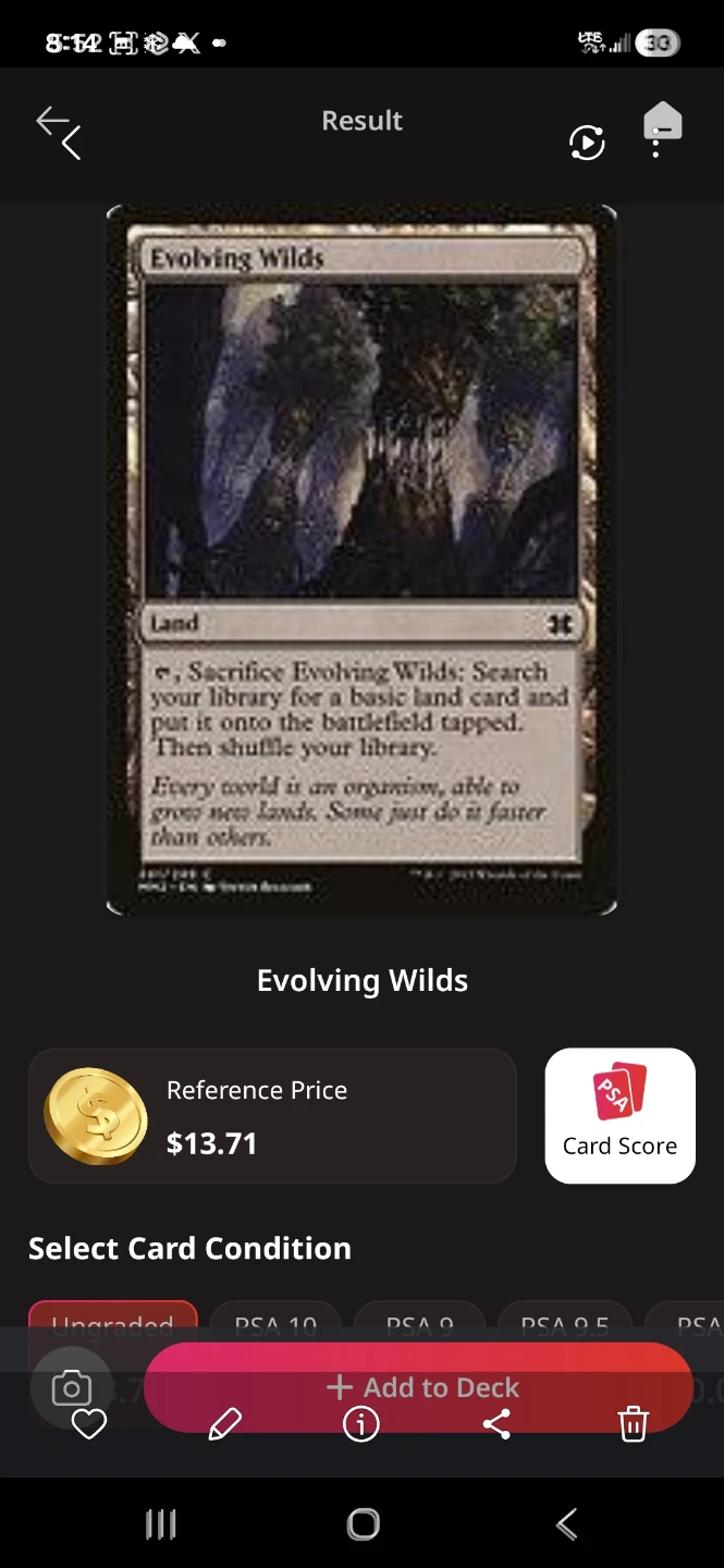Evolving Wilds Magic: The Gathering Land Card