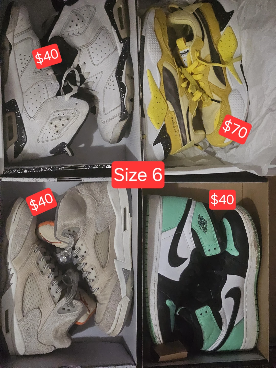 Nike, Jordans, Puma shoes - Size 6Y