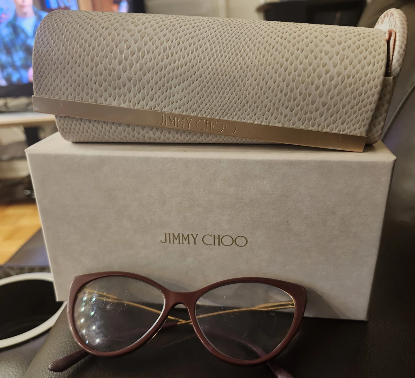 Jimmy Choo Cat Eye Eyeglasses - Burgundy - photo 2