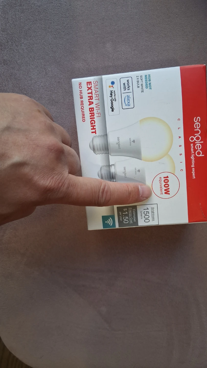E26 Smart WIFI Bulb x 2, 100W, 1500Lm, 2700K, Alexa, Hey Goggle - photo 2