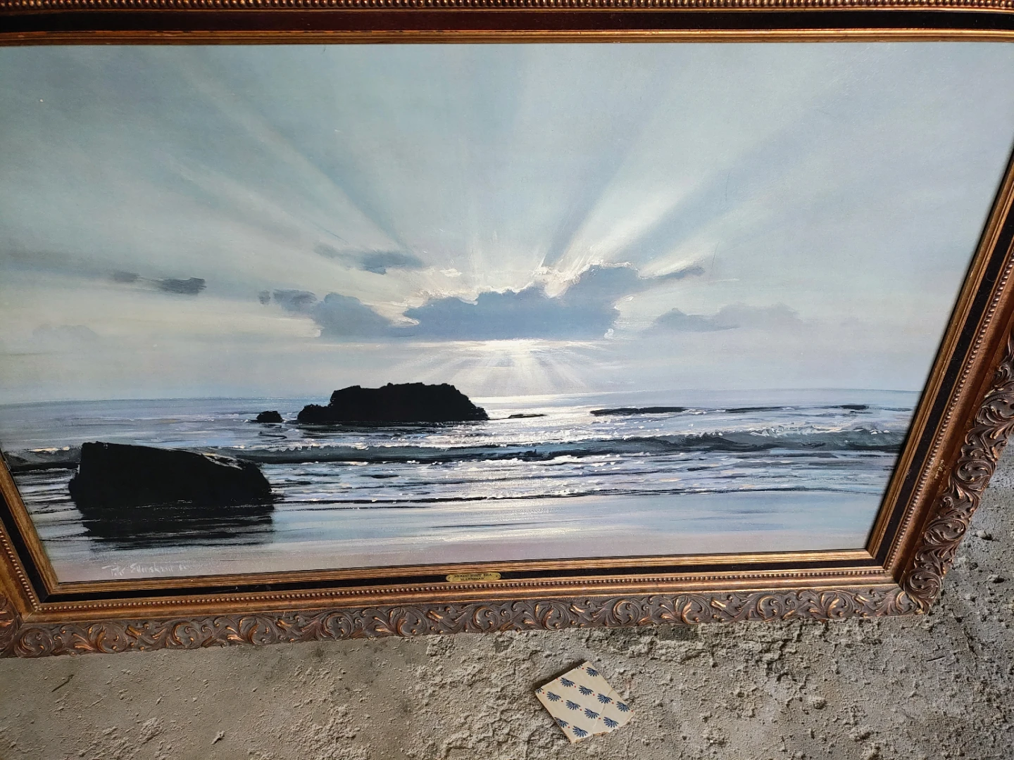 Ellenshaw "Moonlight Sea" Framed artwork 47X31 - photo 2