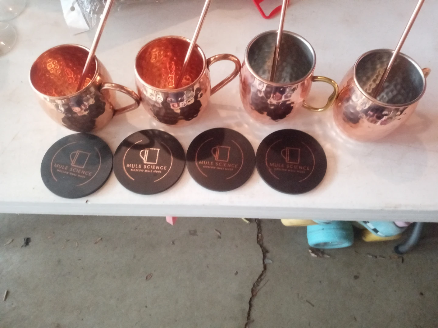 Godinger Moscow Mule Mugs Set with Coasters