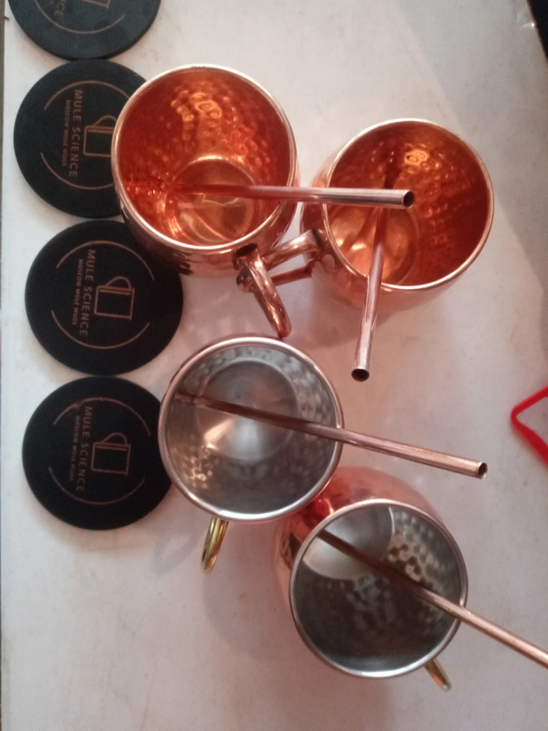 Godinger Moscow Mule Mugs Set with Coasters - photo 2