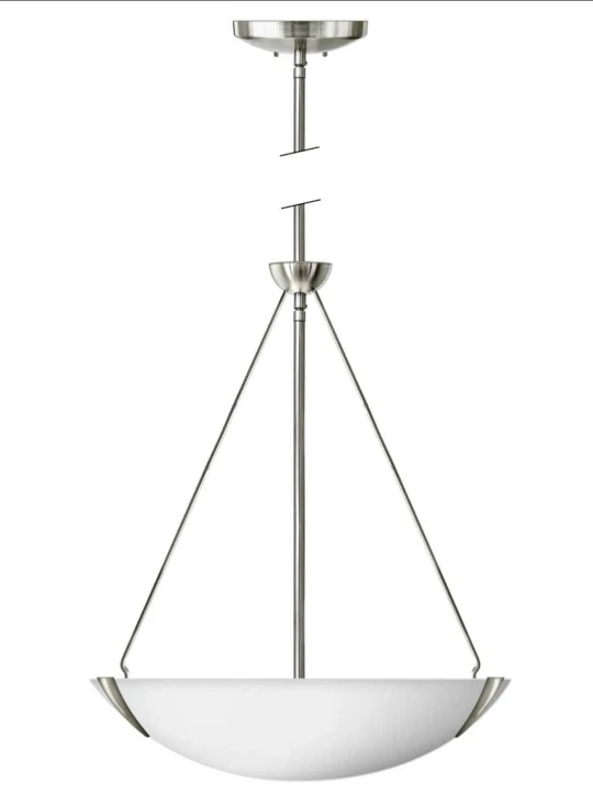 Brushed Nickel Semi-Flush Mount Light Fixture with White Shade