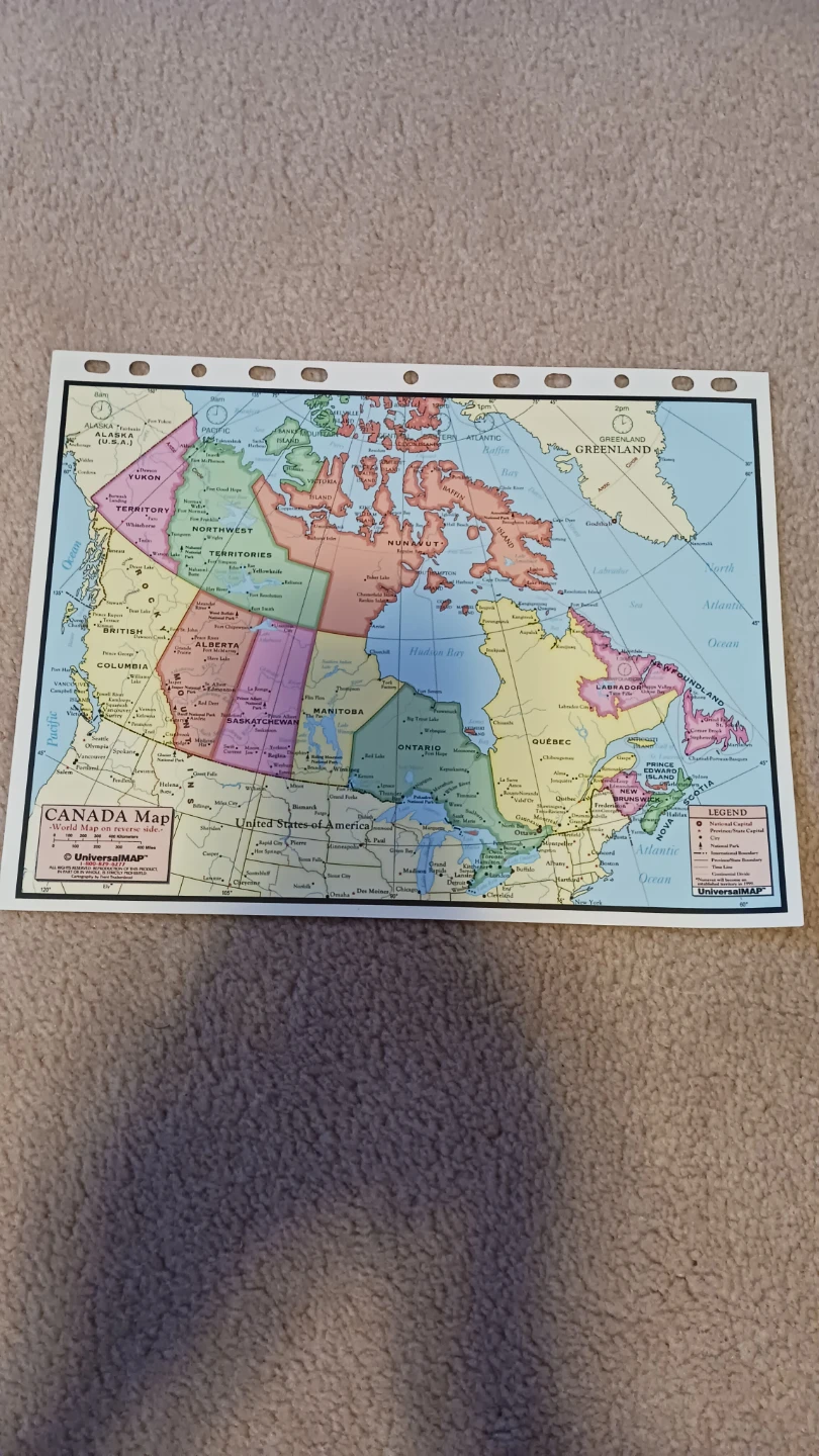 UniversalMAP Canada and World Map Binder Sheet