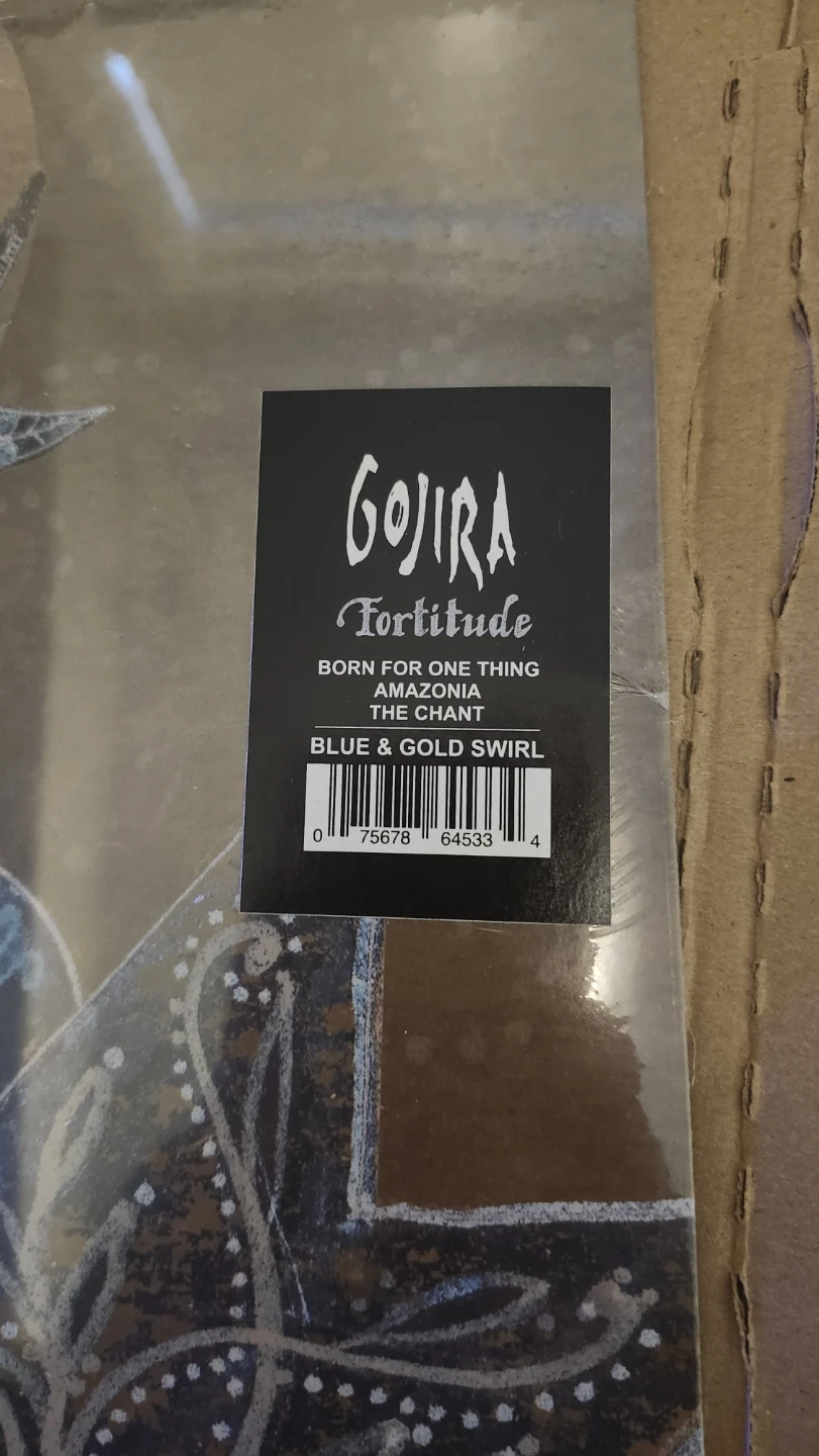 Gojira Fortitude Blue & Gold Swirl Vinyl Record - photo 2