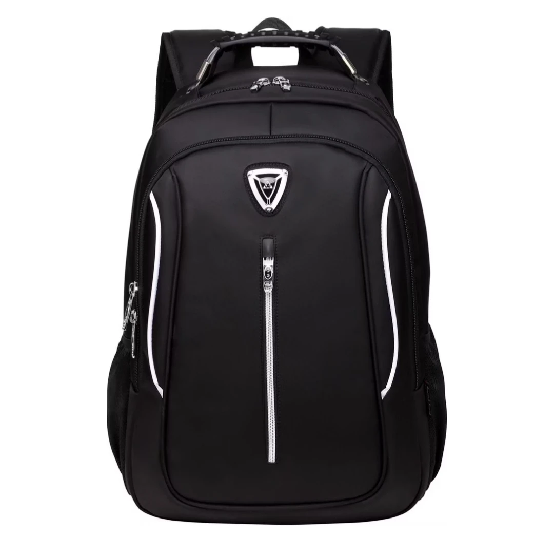 Black Backpack with White Accents