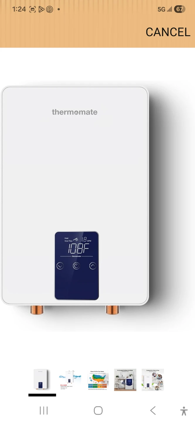 Thermomate POU 4500W Tankless Electric Water Heater