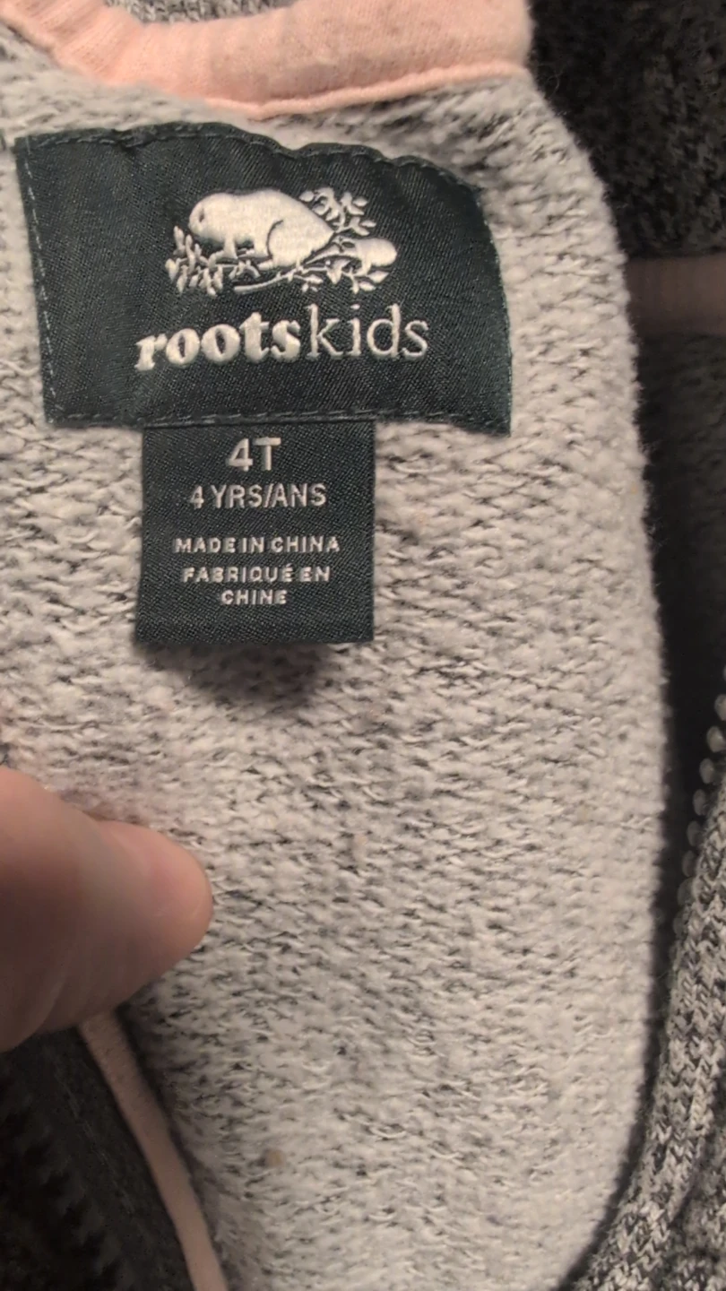 Roots Kids Grey Zip-Up Hoodie Size 4T - photo 2