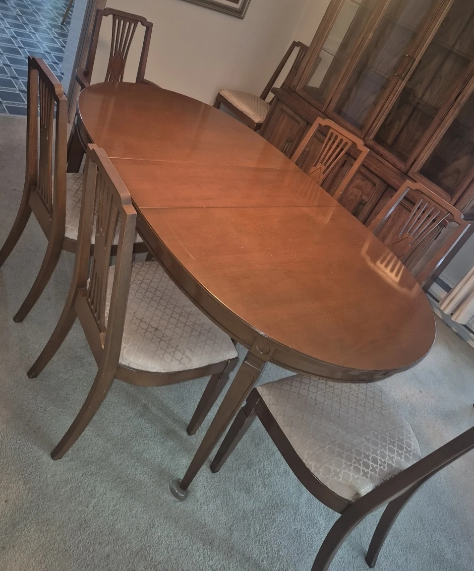 Solid Wood Dining Table Set – Extendable + 6 Chairs