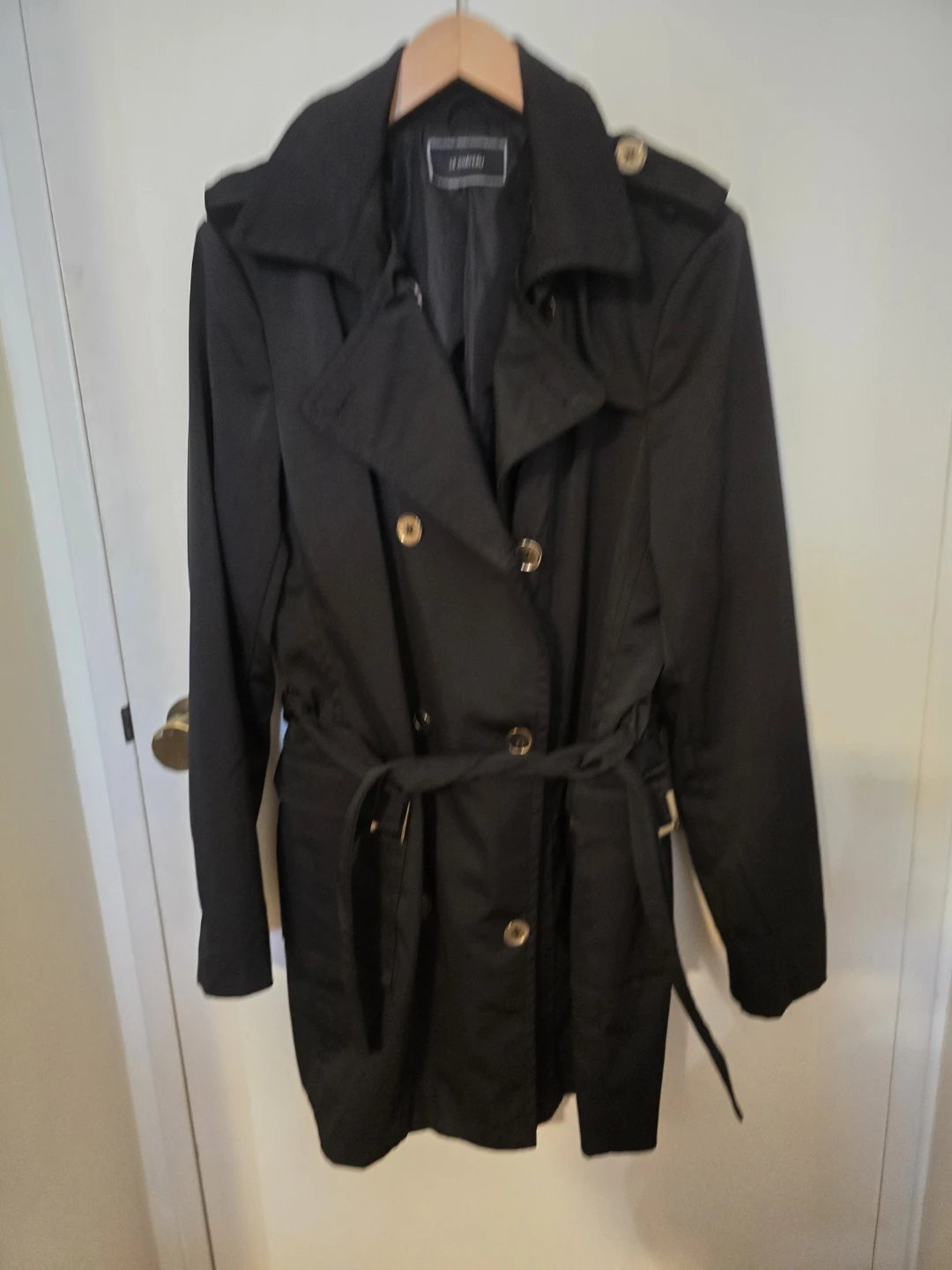 Le Château Black Trench Coat size M- L
