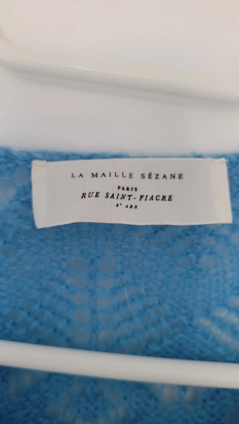 Sezane "La Maille" Blue Knit Cardigan Size L - photo 2