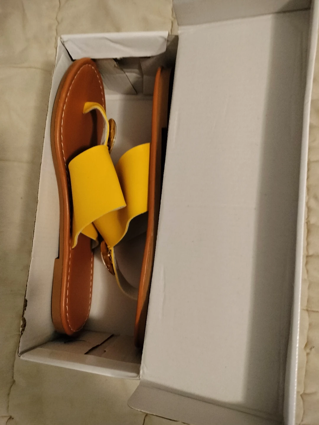 Yellow Thong Sandals with Buckle