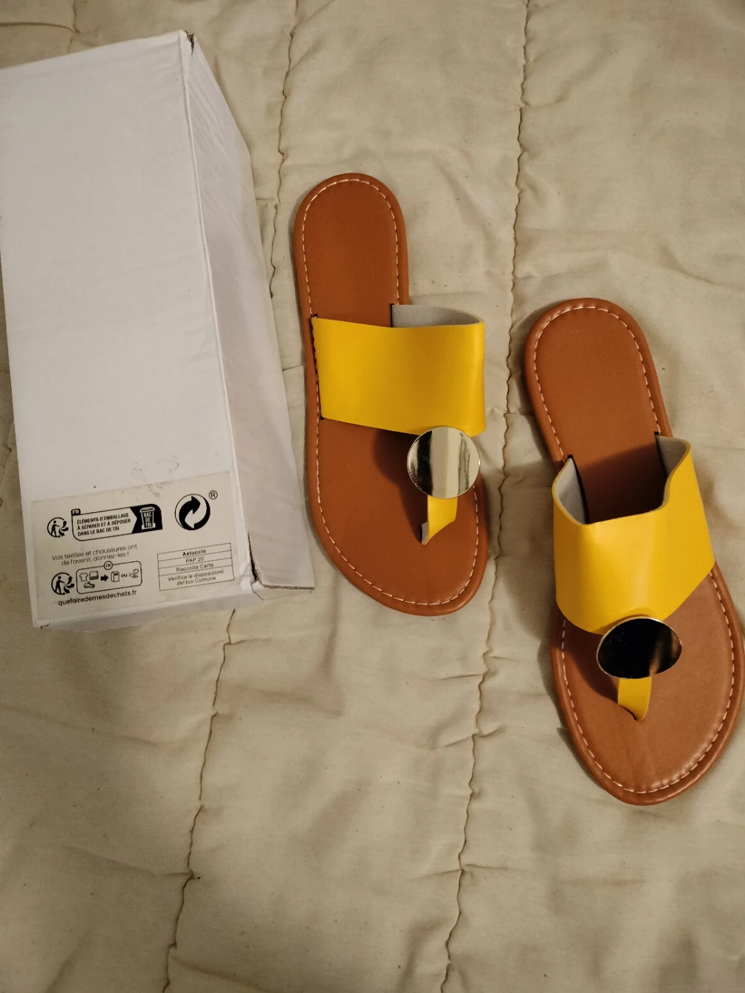 Yellow Thong Sandals with Buckle - photo 2