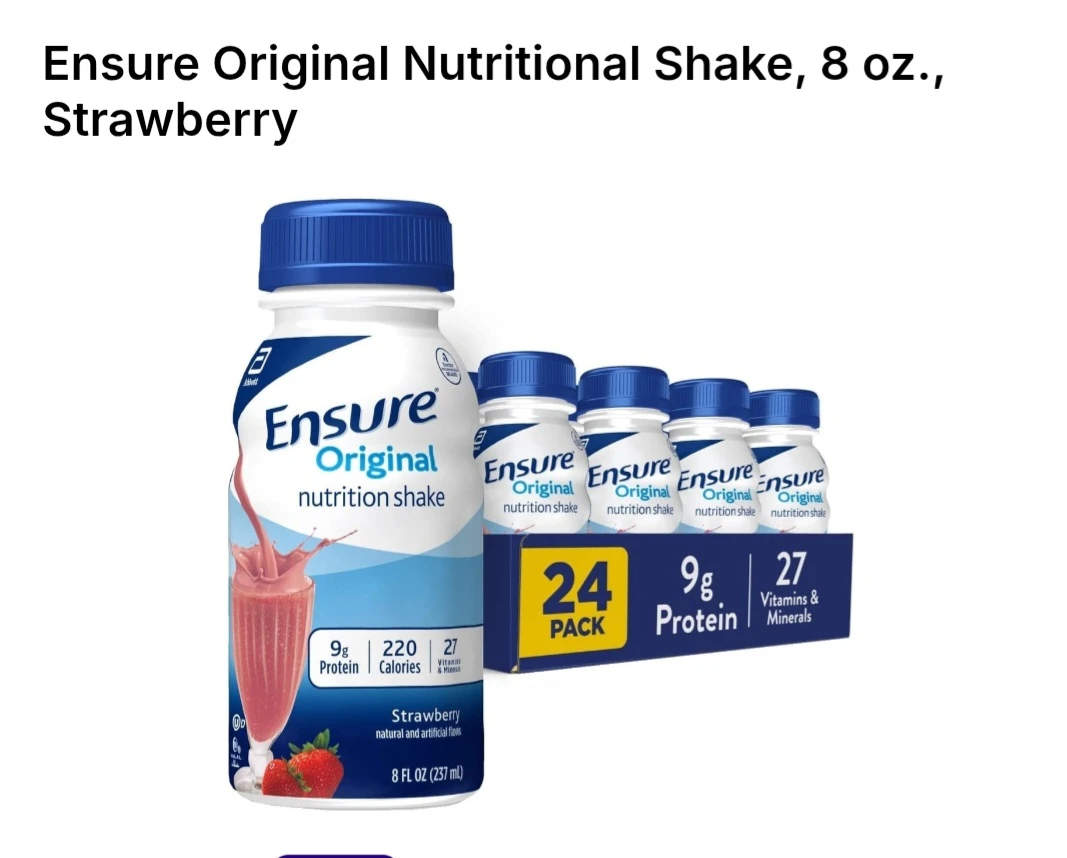 Ensure Original Nutritional Shake, Strawberry, 8 oz. (24 Pack)