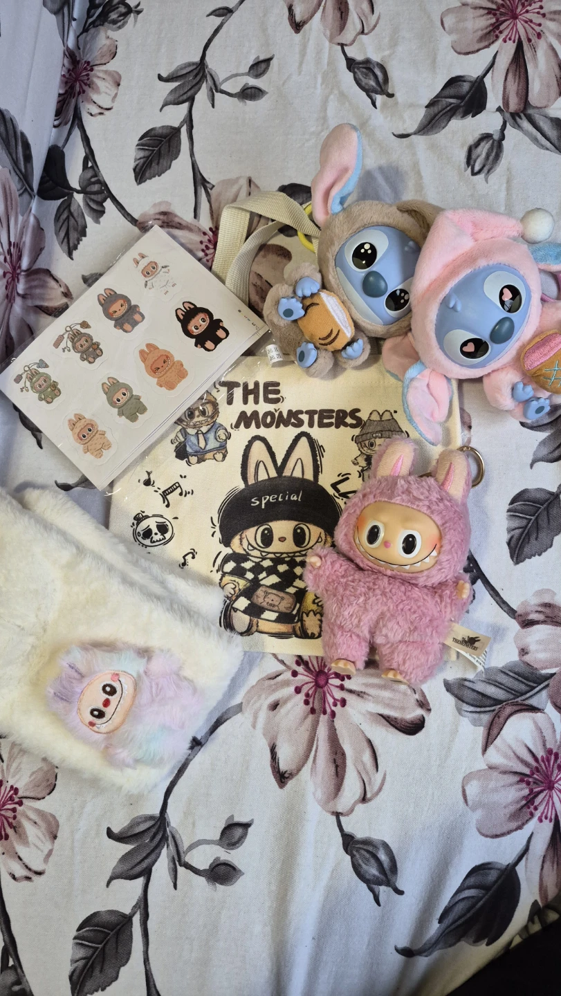 Miniso Disney Stitch & Angel Plush Keychains - photo 3