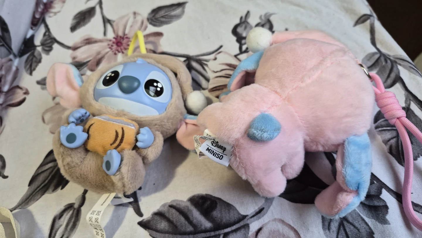 Miniso Disney Stitch & Angel Plush Keychains - photo 5