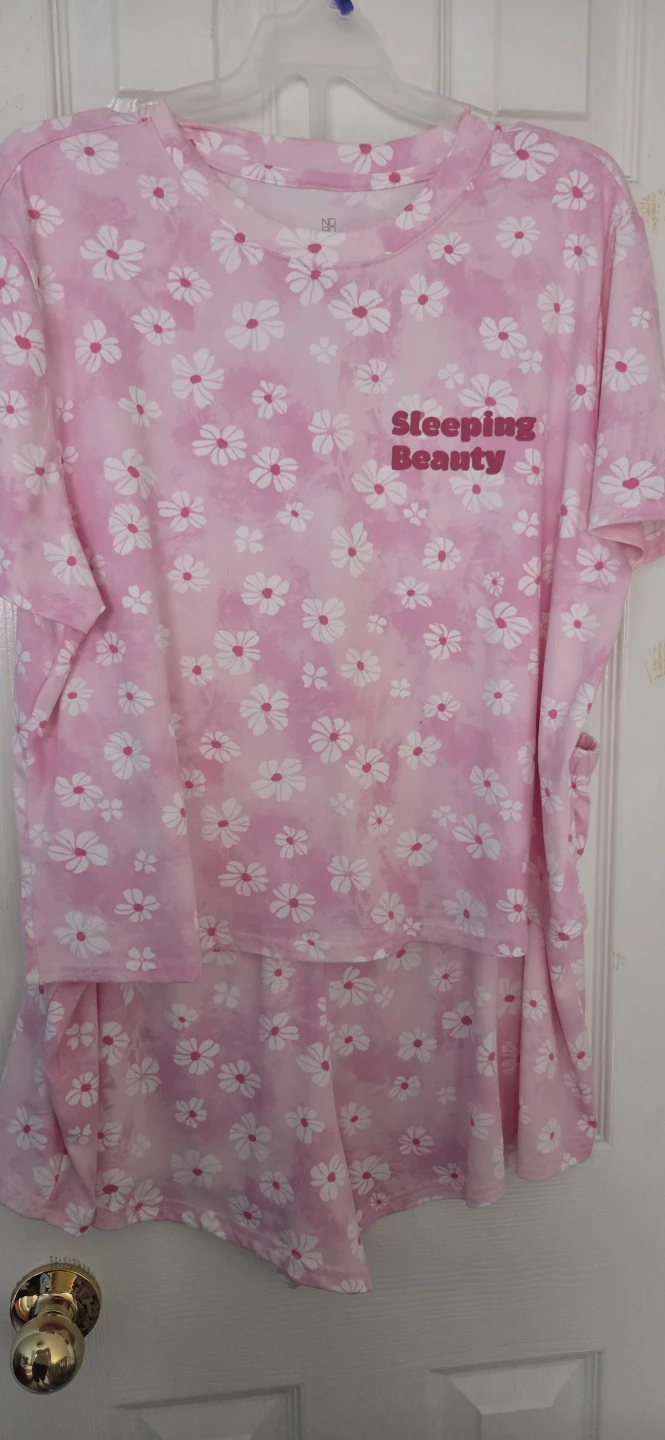 Pink Floral "Sleeping Beauty" Pajama Set