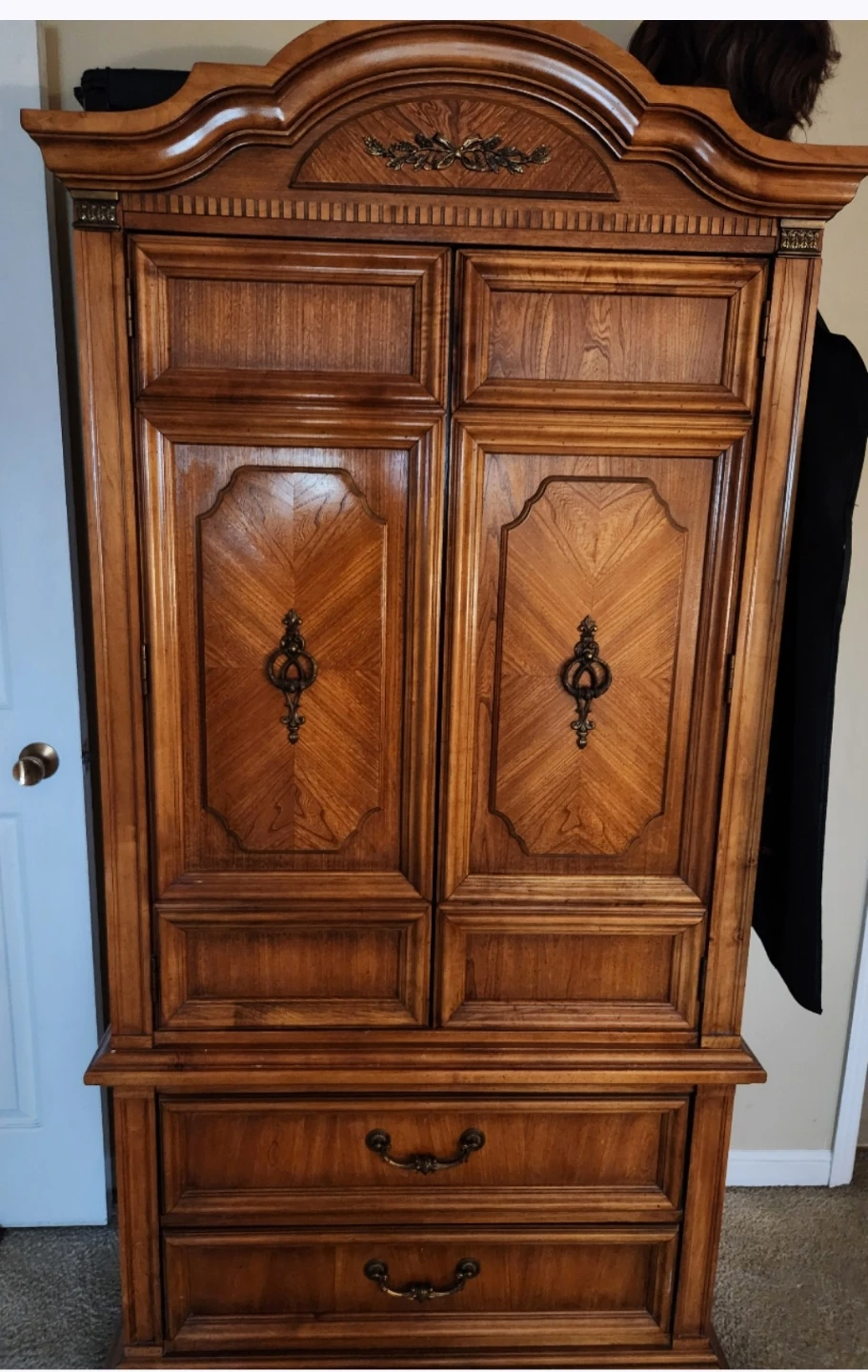 Vintage Wooden Bedroom Set with Mirror