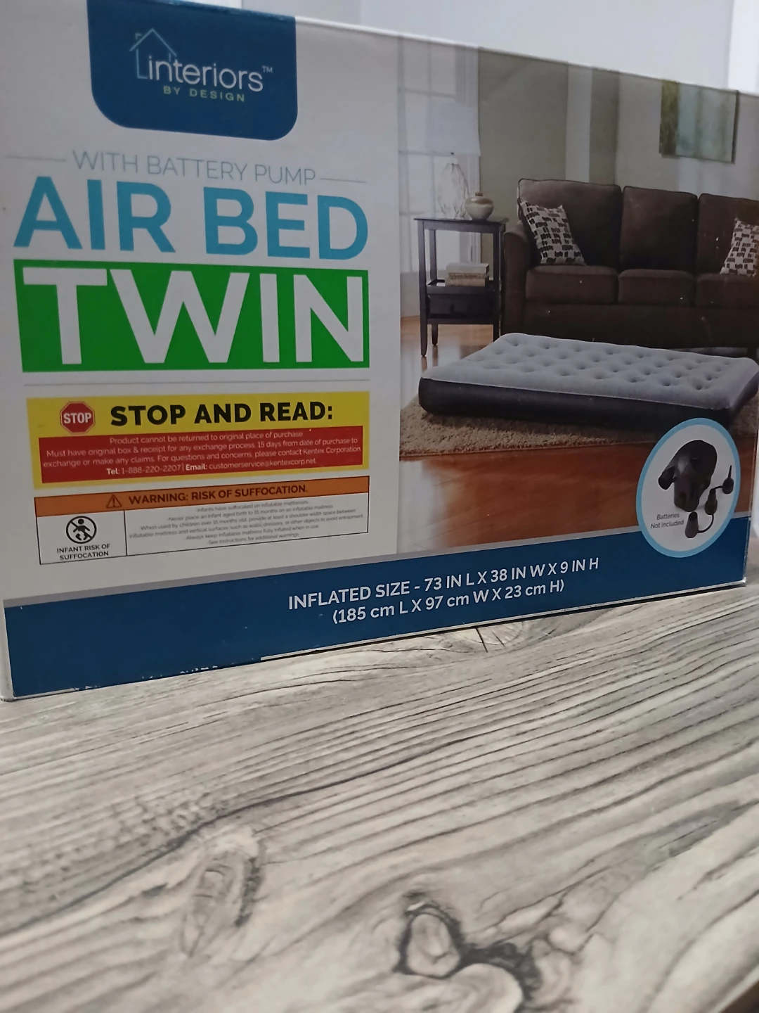 Linteriors Air Bed Twin with Battery Pump Included