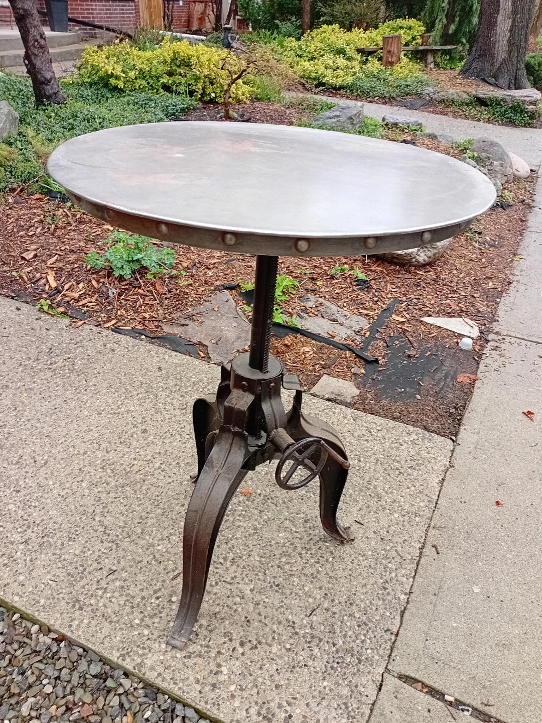 Adjustable Height Industrial Table