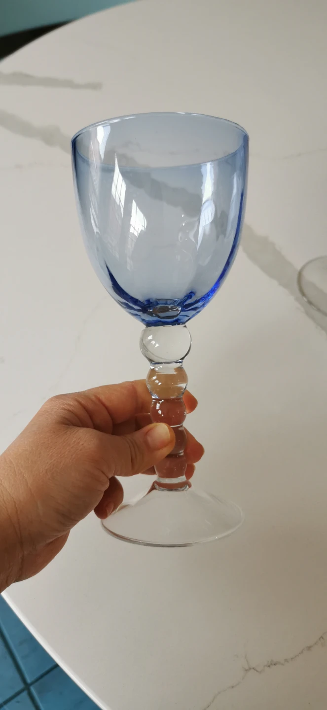 Set of 7 Blue Glass Goblets - photo 3