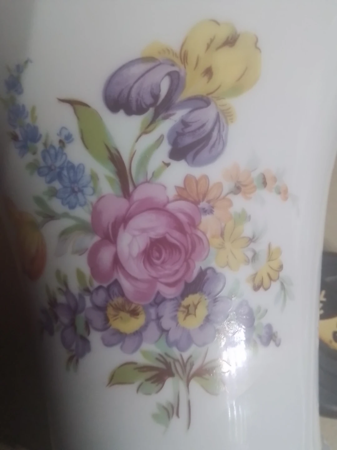 Vintage Royal Dux Bohemian Hand Painted Porcelain Trumpet Vase - photo 3