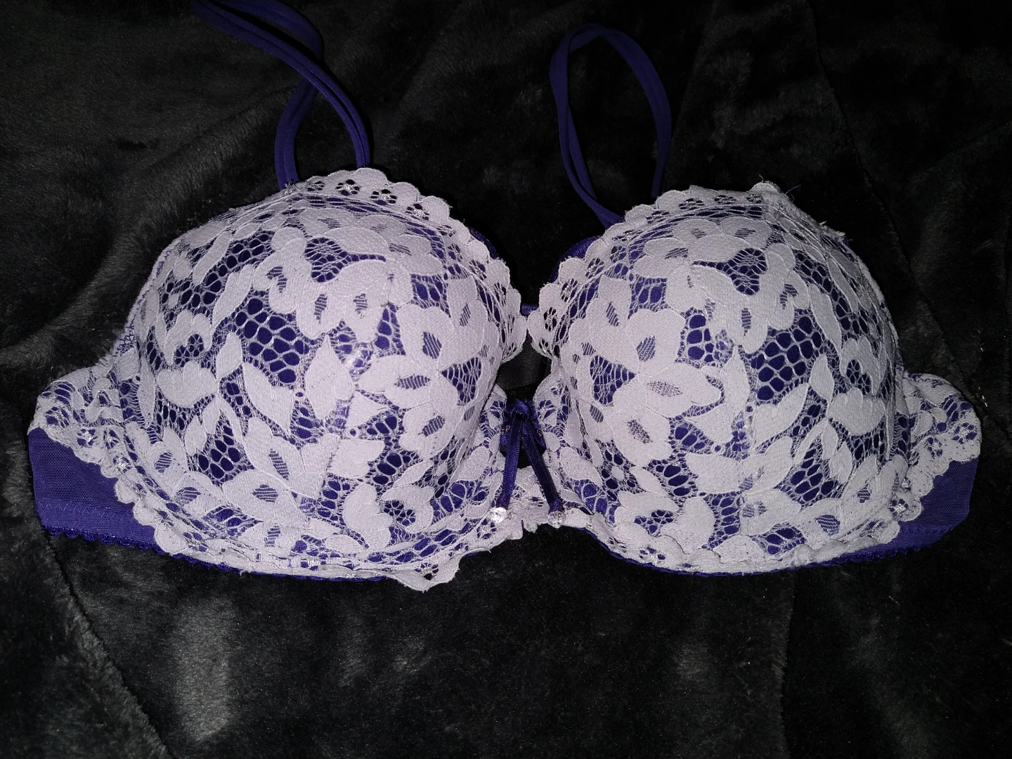 Victoria's Secret Bra 34B Purple/ Indigo Lace Very Sexy Balconet - photo 2
