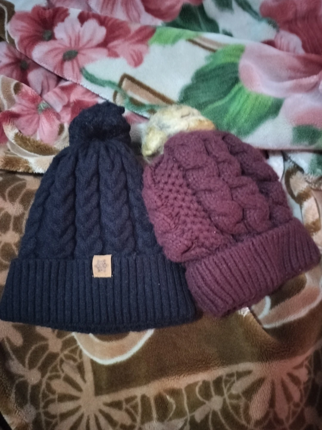 Two knitted toques