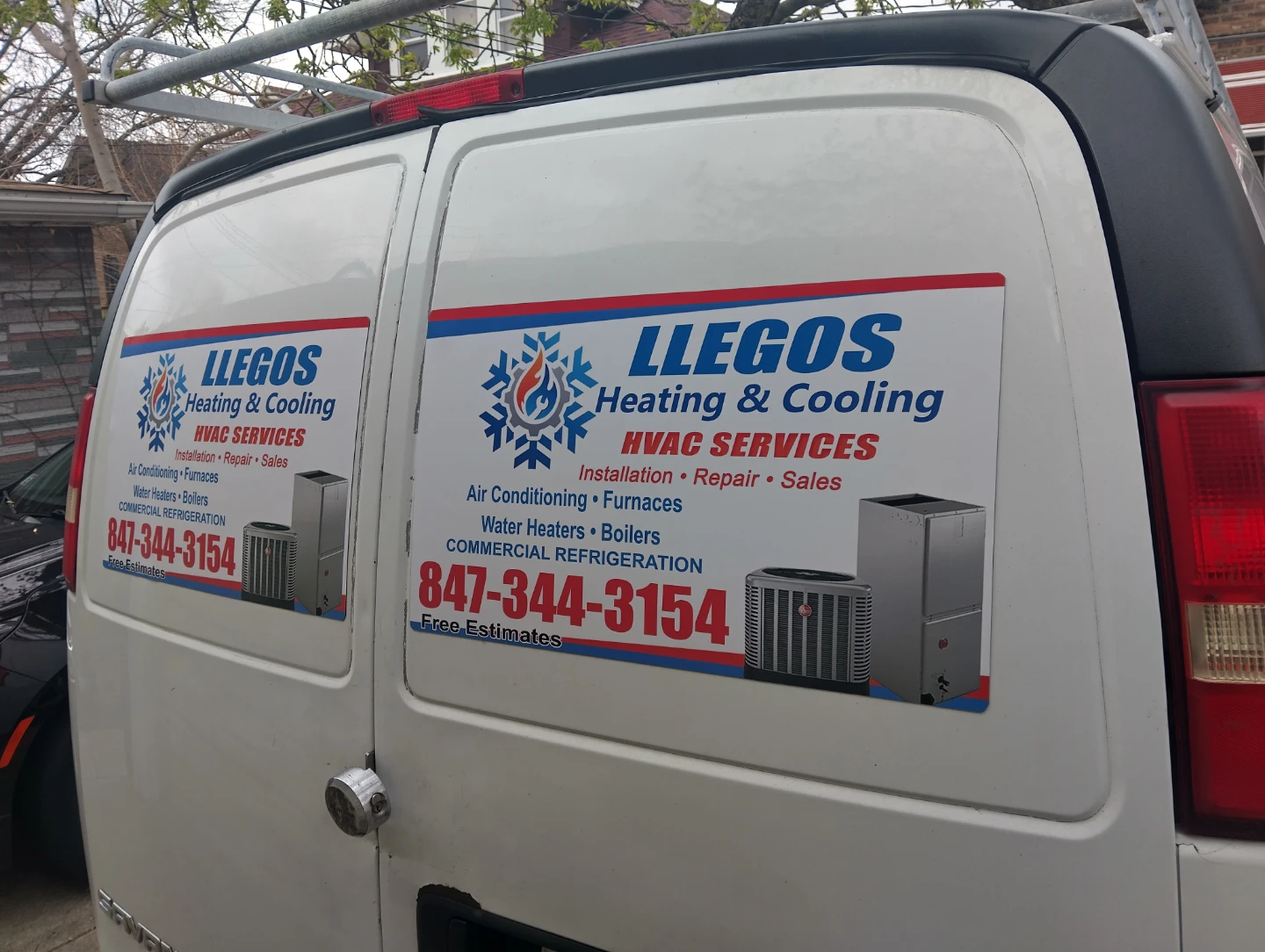 LLEGOS Heating & Cooling HVAC Services Business Card