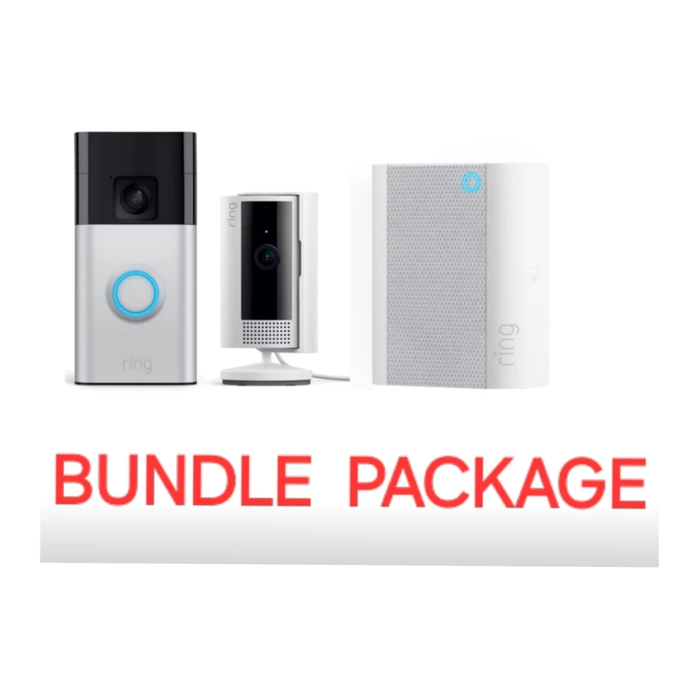 Ring  Battery Doorbell and Indoor Cam + CHIME WiFi " BUNDLE "