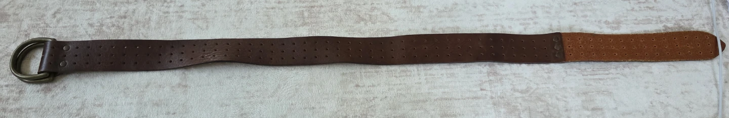 Brown Leather Belt with D-Ring Buckle