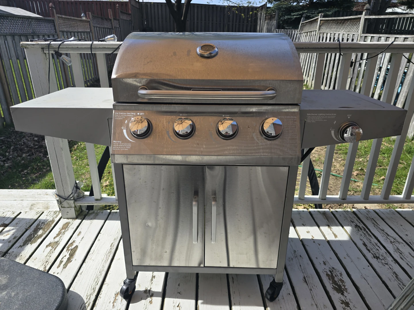 Costway Gas Grill with Side Burner and with cover