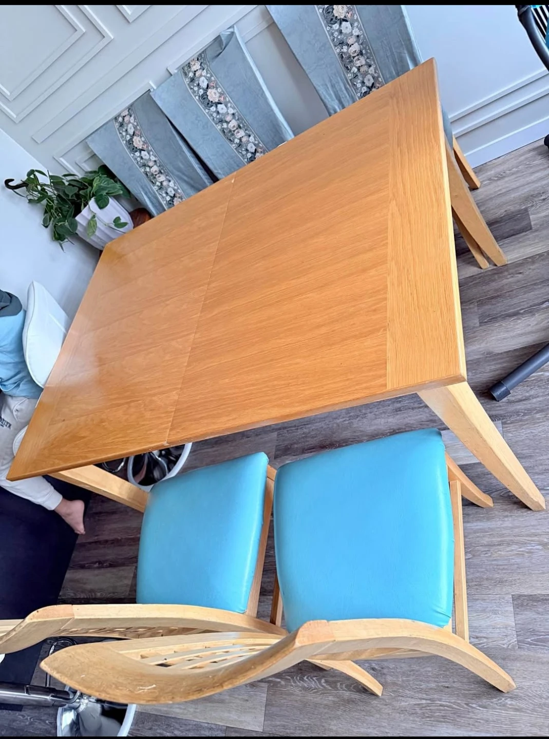 Wooden Dining Table with 4 Chairs