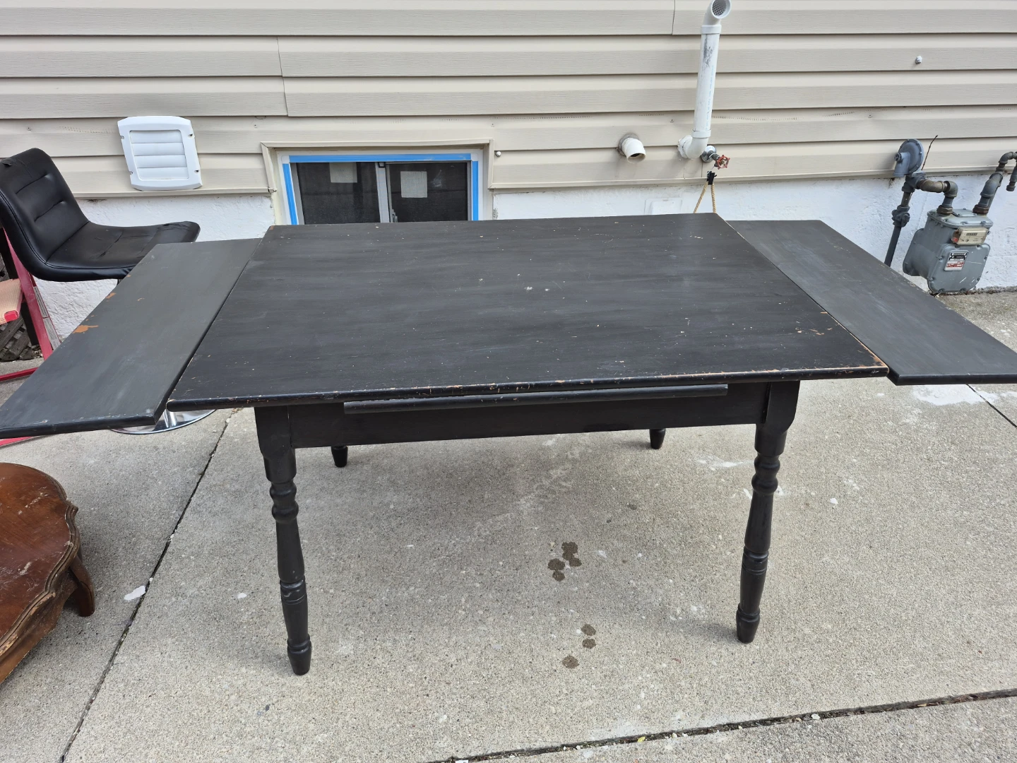 Black Drop Leaf  extendable Dining Table - photo 3