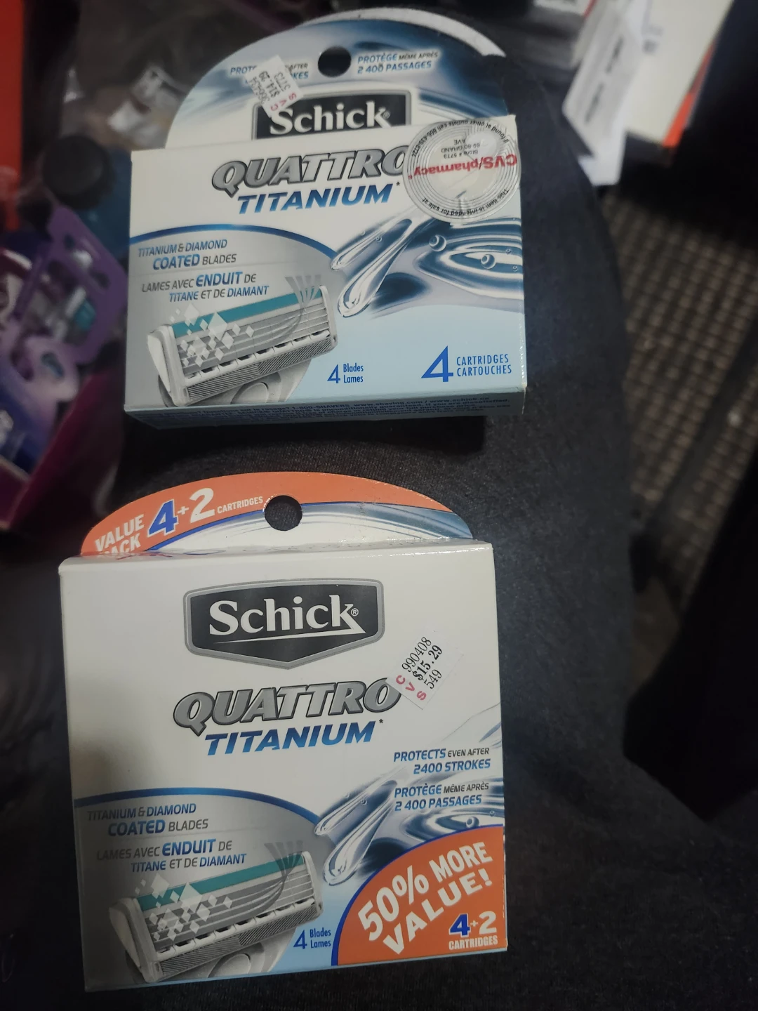 Schick Quattro Titanium Razor Blade Refills - 10 Cartridges