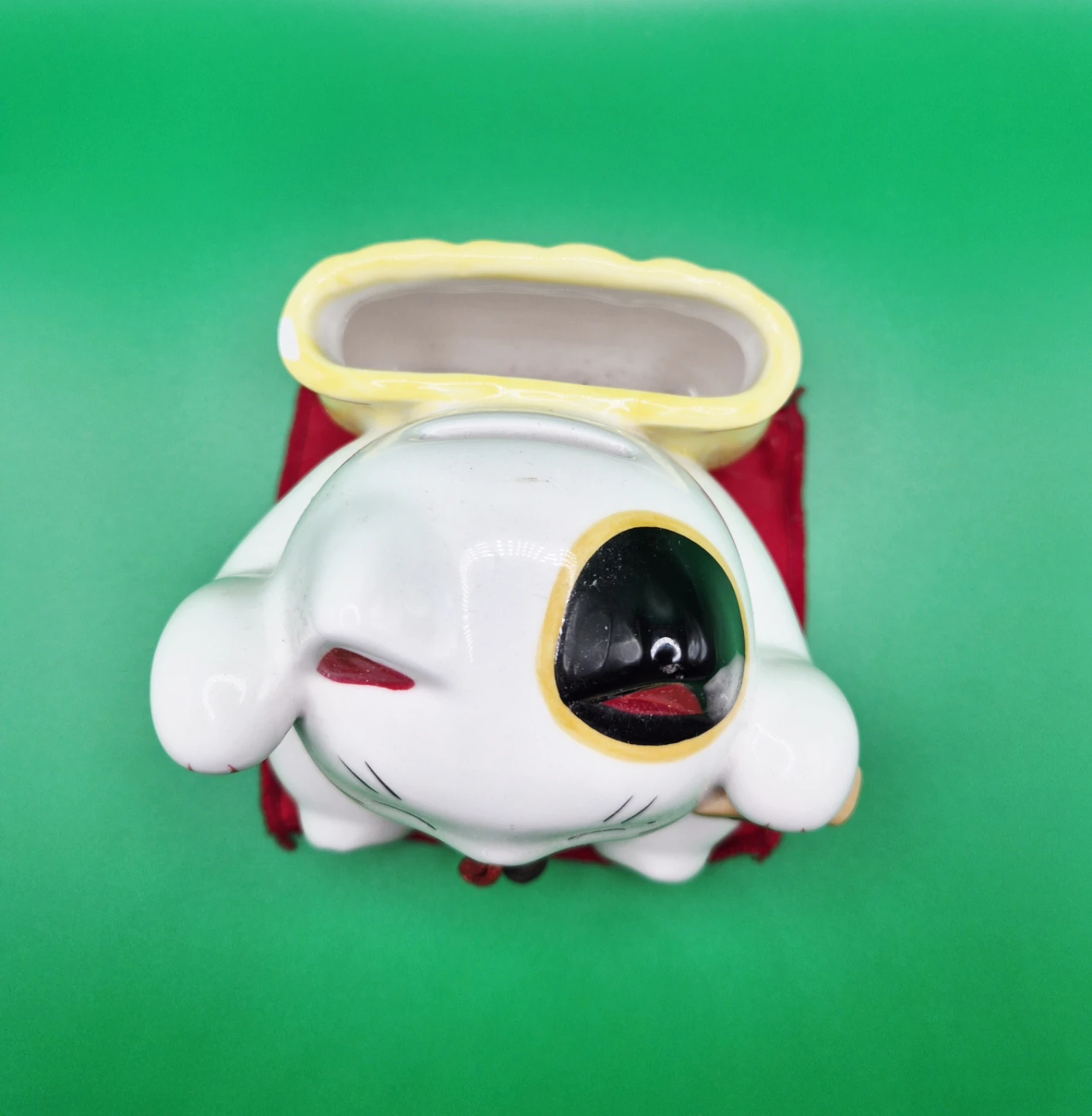 🍀 Ceramic Maneki Neko Cat Coin Bank with Bag - photo 4