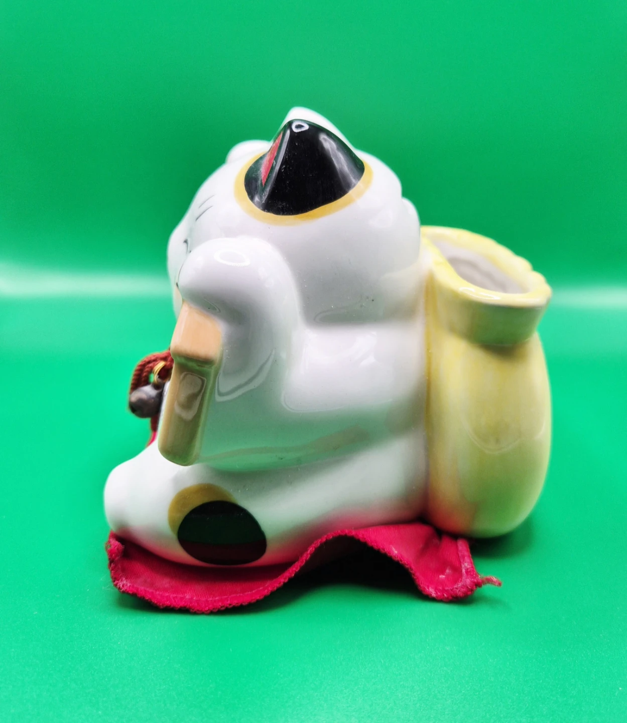 🍀 Ceramic Maneki Neko Cat Coin Bank with Bag - photo 5