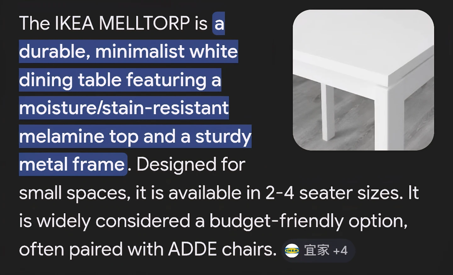 IKEA MELLTORP White Dining Table - photo 2