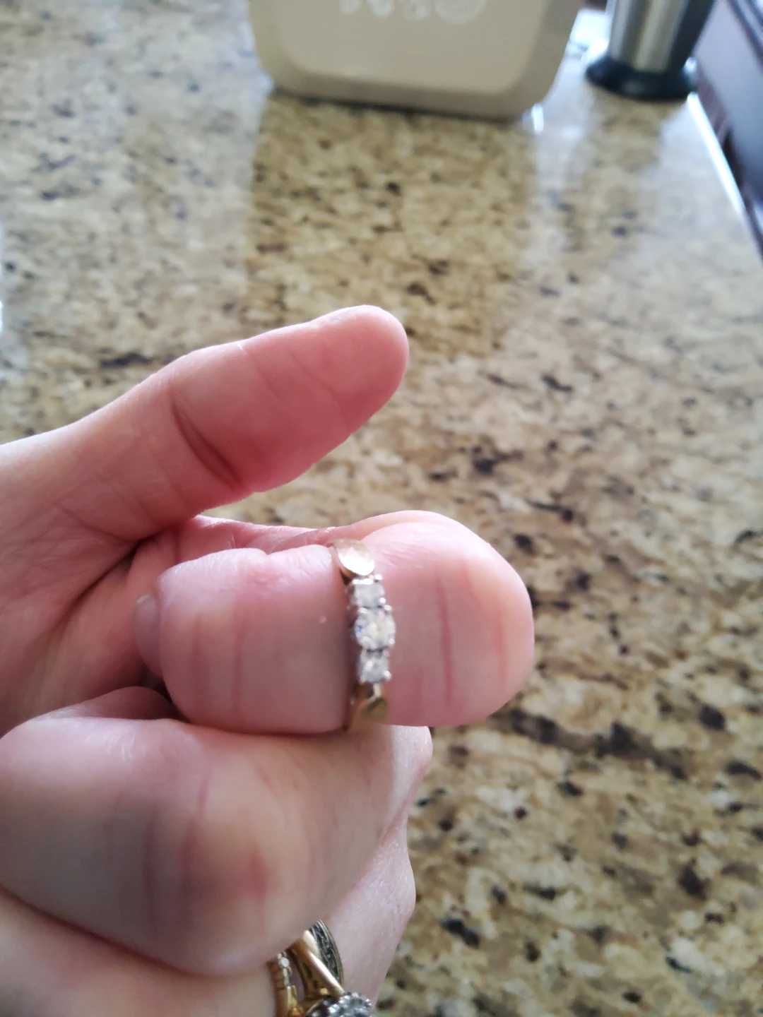 14 K Gold ring with three stones