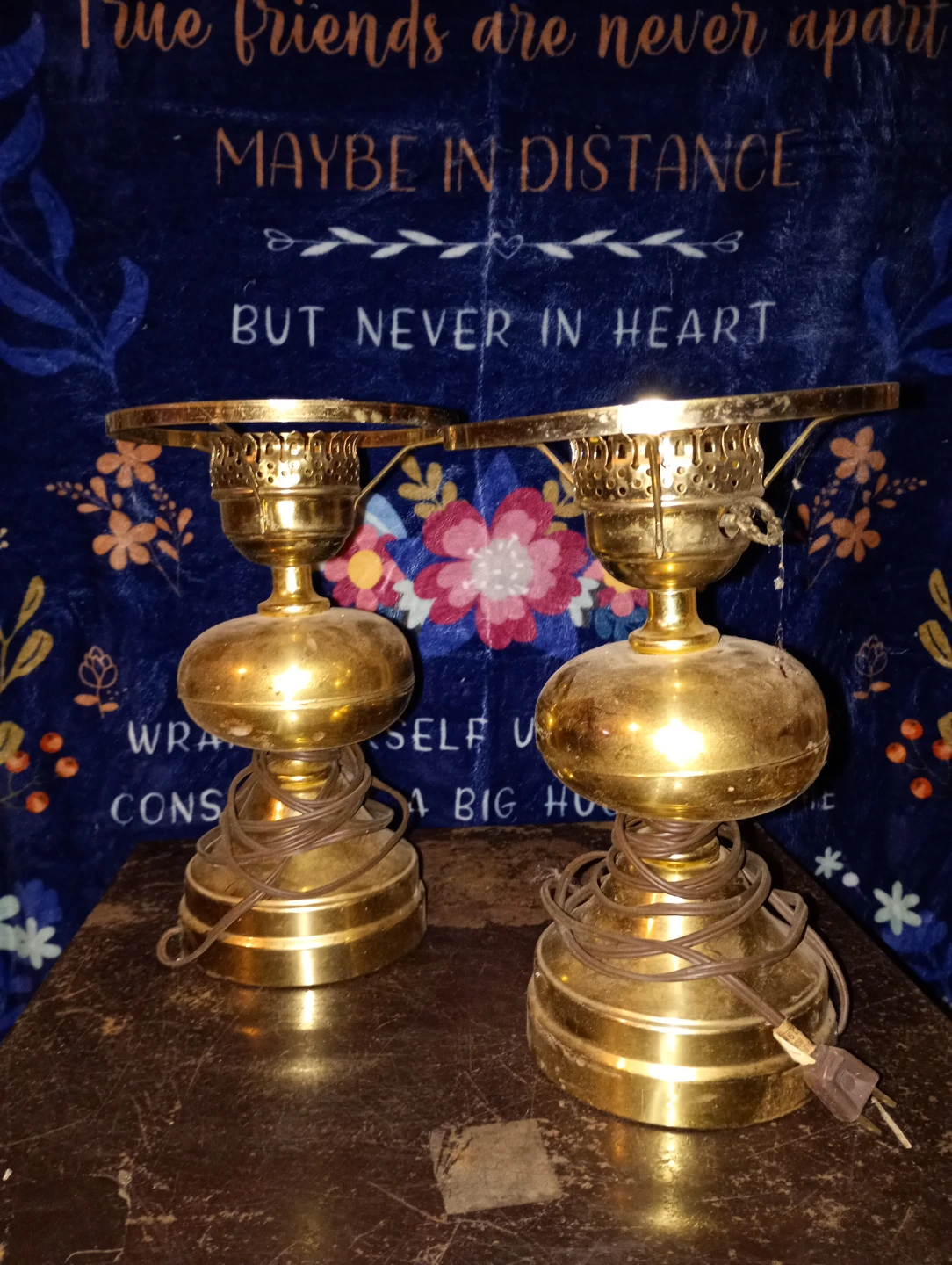 Vintage Brass Table Lamps (Pair)