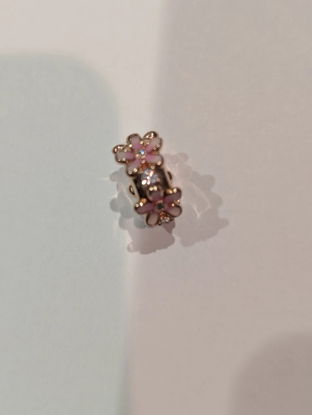 Pandora Pink Daisy Spacer Clip Charm with Clear Stones - photo 2